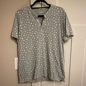 Bonobos flower grey short sleeve henley